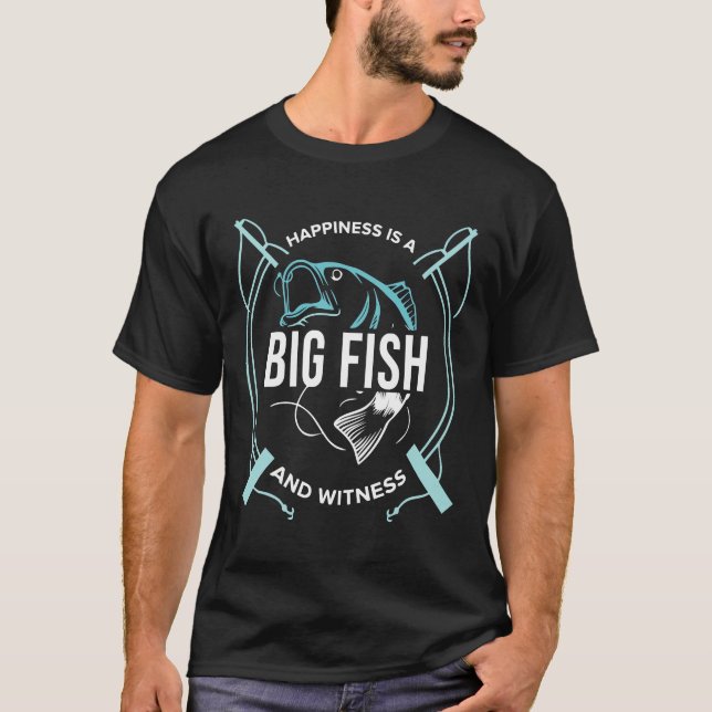 Camiseta Felicidade É Um Peixe Grande E Um Peixe De Testemu (Frente)