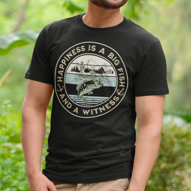Camiseta Felicidade É Um Peixe Grande E Uma Testemunha (Criador carregado)