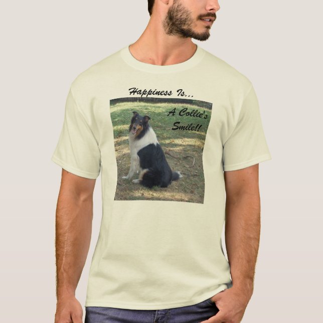 Camiseta Felicidade É... Um sorriso de Collie. (Frente)