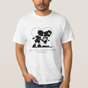 Camiseta "Felicidade é uma espécie de beijo" Amor