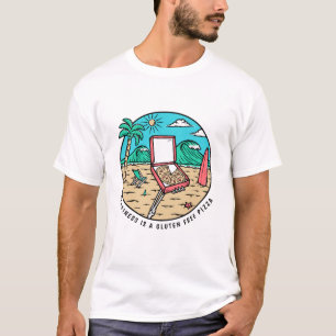 Camiseta Felicidade é uma pizza grátis doce Engraçada