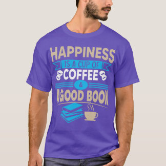 Camiseta Felicidade é uma xícara de café e um bom livro SVG