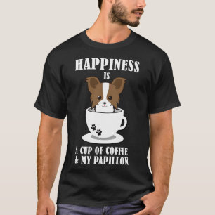 Camiseta Felicidade É Uma Xícara De Café Papillon