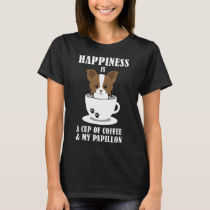 Camiseta Felicidade É Uma Xícara De Café Papillon