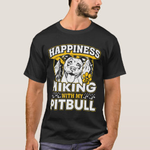 Camiseta Felicidade engraçada é caminhar com meu Pitbull no
