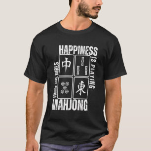 Camiseta Felicidade Engraçada Está Jogando Mahjong Retro Vi