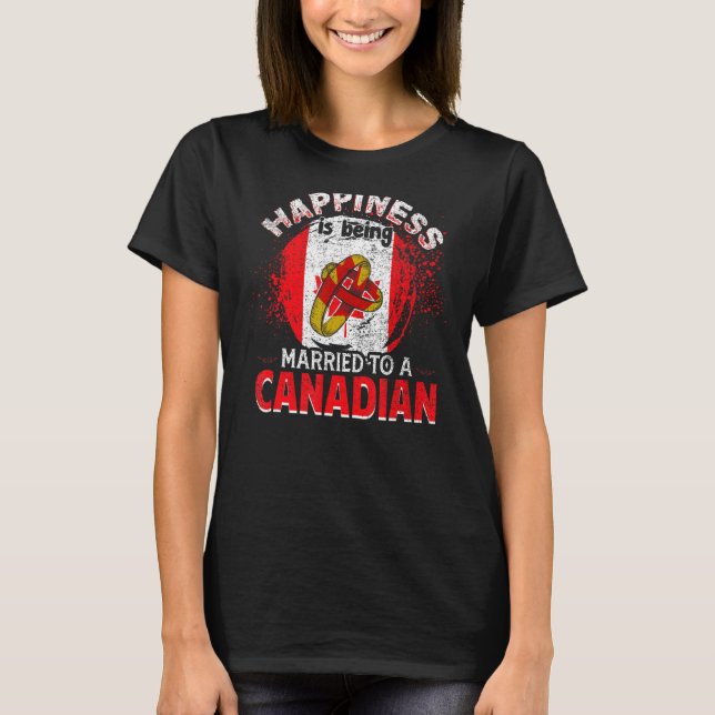 Camiseta Felicidade Está Sendo Casada Com Uma Marcha Canadi (Frente)