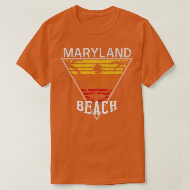 Camiseta Felicidade na praia em Maryland (Frente do Design)