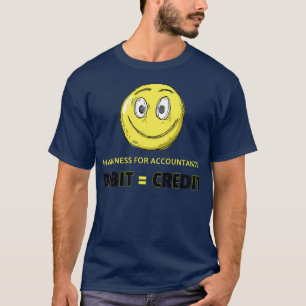 Camiseta Felicidade para contabilistas DeBITCREDIT Contabil