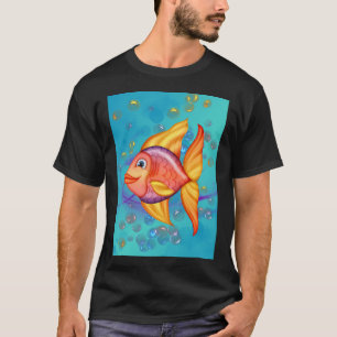 Camiseta Felicidade, peixe fantasia