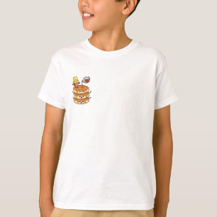Camiseta Felicidade Pilha de Panquecas Kawaii Infantil