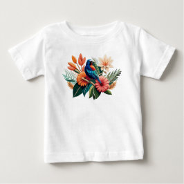 Camiseta Felicidade tropical: Fusão vibrante da Flora