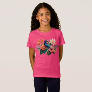 Camiseta Felicidade tropical: Fusão vibrante da Flora