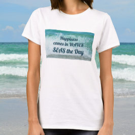 Camiseta Felicidade vem nas ondas SEAS no dia da onda oceân