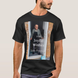 Camiseta Felicidades adicionam nome foto homem feriado ano 