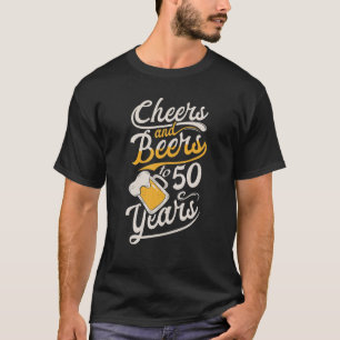Camiseta Felicidades E Cervejas Aos 50 Anos Feliz Aniversár