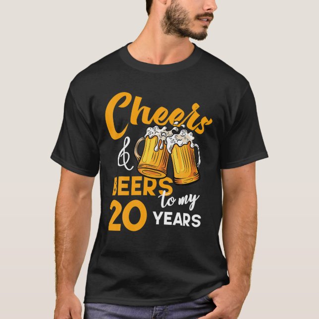 Camiseta Felicita Cervejas Ao Meu 20 De Aniversário De 20 A (Frente)