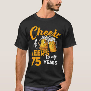Camiseta Felicita Cervejas Ao Meu 75 Anos De Aniversário En