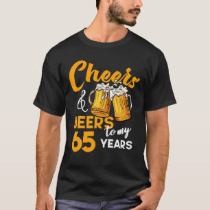Camiseta Felicita Cervejas Ao Meu Aniversário De 65 Anos En