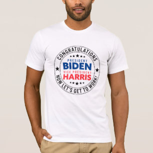 Camiseta Felicito o presidente Biden, vice-presidente Harri