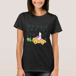 Camiseta Feliciz Dia da Páscoa Fantasia Ovo Gráfico Lhama F