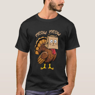 Camiseta Feliciz Dia de Ação de Graças Fantasia de Gato Per