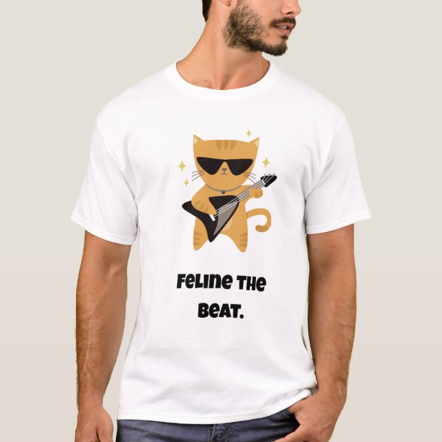Camiseta Feline a batida/Gato Engraçado (Frente)