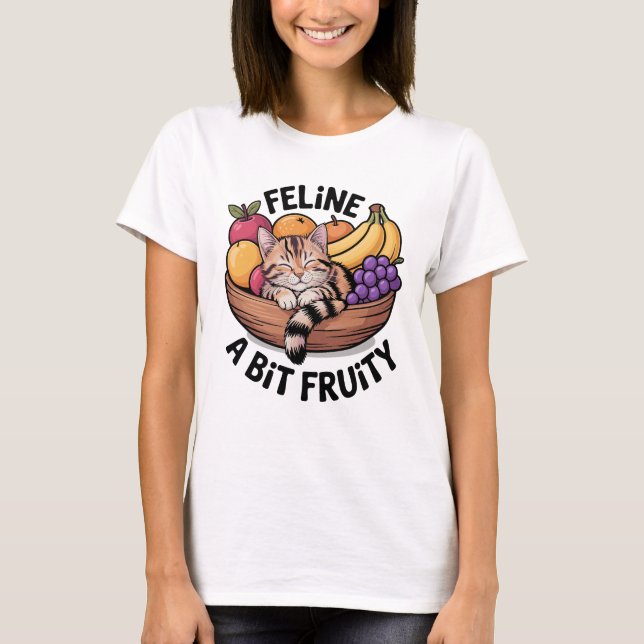 Camiseta Feline a Bit Fruity - Cozy Cat (Frente)