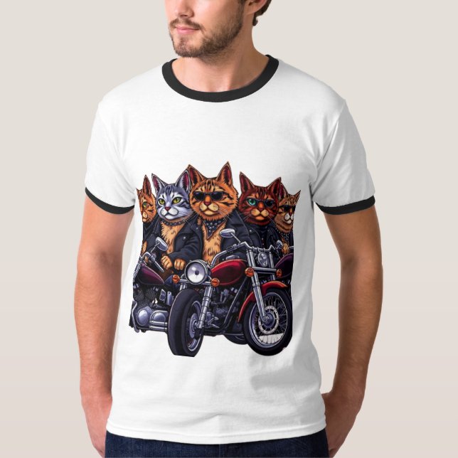 Camiseta Feline Biker Gang (Frente)