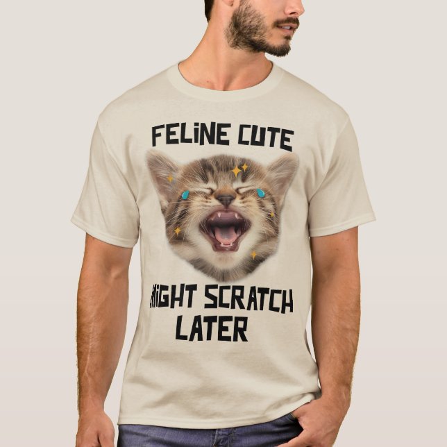 Camiseta Feline Cute Pode Arrancar Mais Tarde Gato Gatinho  (Frente)