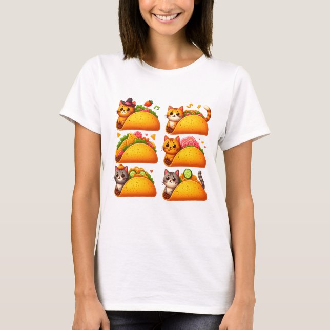 Camiseta Feline Fiesta em um Taco (Frente)