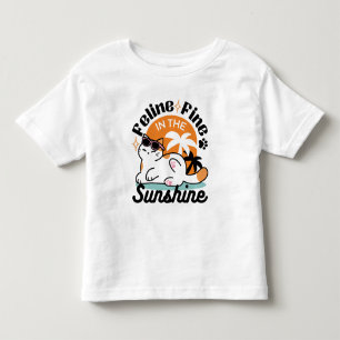 Camiseta Feline Fine no Sol - Gato Tropical Relaxado