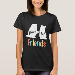 Camiseta Feline Friends: Olá! Olá!