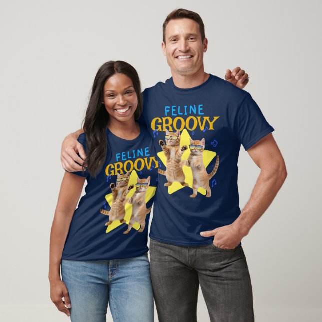 Camiseta Feline Groovy, Festa Engraçada (Unissex)