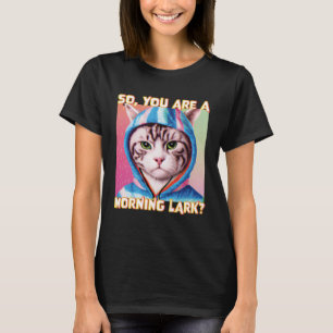 Camiseta Feline Morning grouper, gato tardio com risers