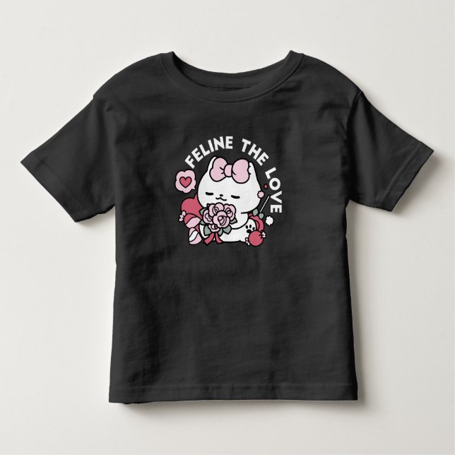 Camiseta Feline o Amor - Design de Gato do Namorados (Frente)