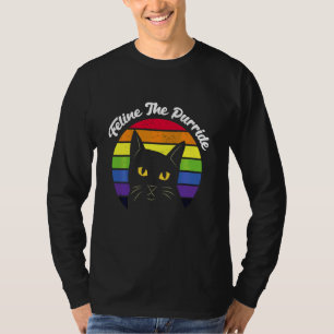 Camiseta Feline O Purride Lgbt Engraçado Orgulho gay Cat
