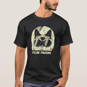 Camiseta Feline Pawsome Motivational Quote Cat   Inspiratio