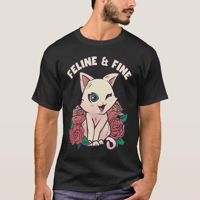 Camiseta Felino de Gato Cinto e Gato Fina (Frente)