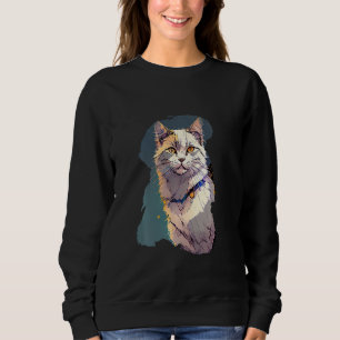 Camiseta Felino Elegante O Gato Persa Manga Longa 1
