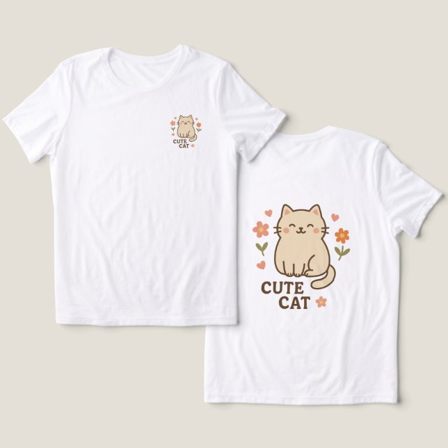 Camiseta Felino em Bloom (Design Frente e Verso)