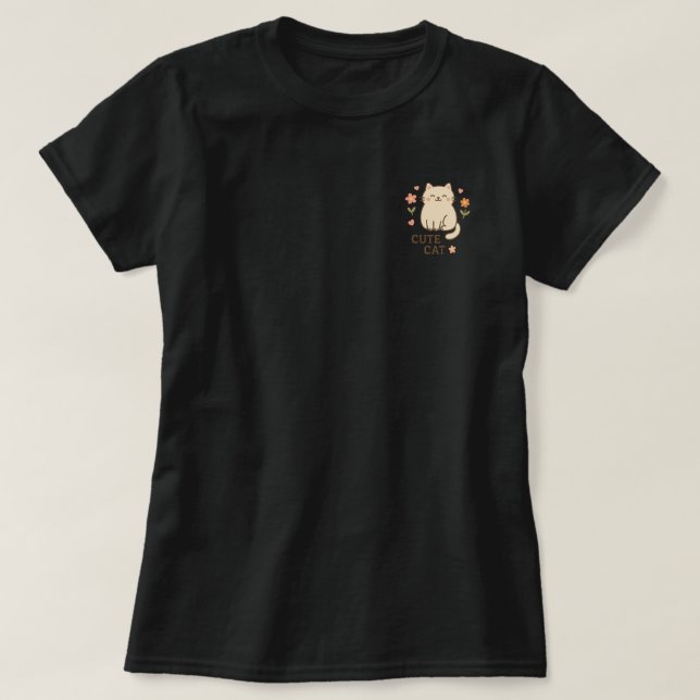Camiseta Felino em Bloom (Frente do Design)