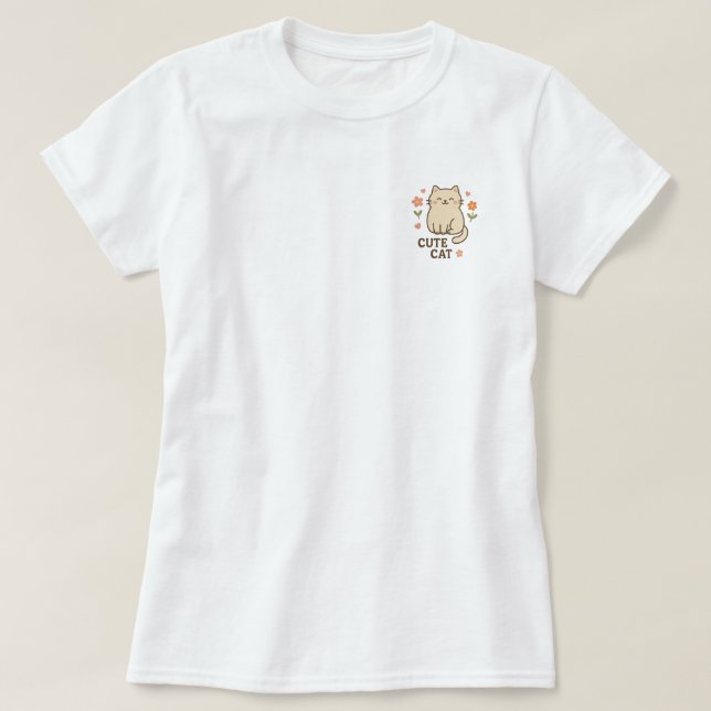 Camiseta Felino em Flor (Frente do Design)