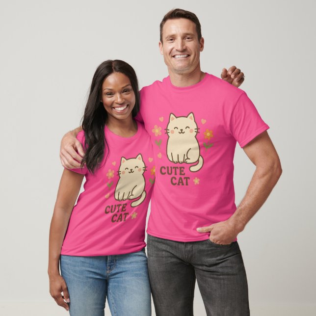 Camiseta Felino em Flor (Unissex)