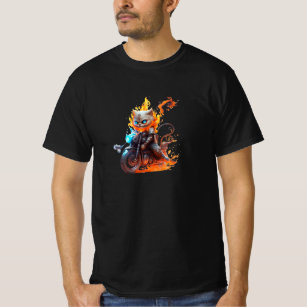 Camiseta Felino Flame: Cavaleiro Ghost Inferno