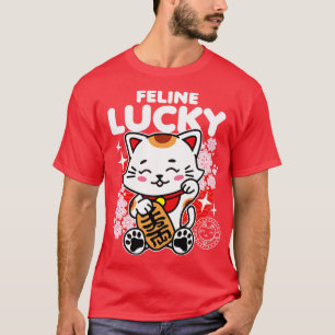 Camiseta Felino Lucky Cat Japanes Art