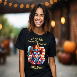 Camiseta Felino na moda: Gato no Dia da Independência dos Ó