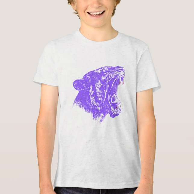 Camiseta Felino salgado com marcas de impressão e de dobras (Frente)