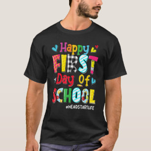 Camiseta Feliz 1º Dia Da Manchete Da Escola A Vida De Volta