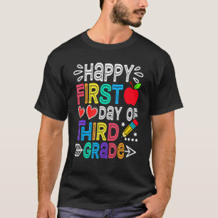 Camiseta Feliz 1º Dia do 3º Ano da Equipe